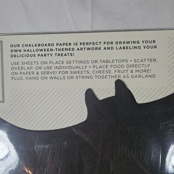 Hester & Cork Chalkboard Paper Bats Placemats Set of 12 Halloween Decoration - Picture 7 of 8